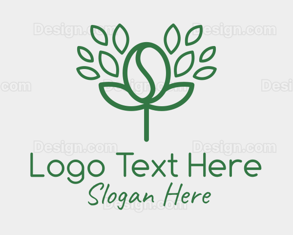 Coffee Bean Plant Logo