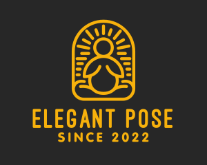 Golden Yoga Wellness Exercise  logo design