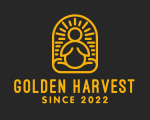 Golden Yoga Wellness Exercise  logo design