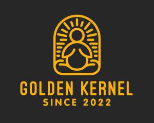 Golden Yoga Wellness Exercise  logo design