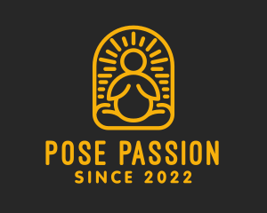 Golden Yoga Wellness Exercise  logo design