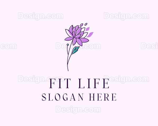 Floral Dahlia Flower Logo