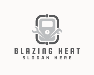 Wrench Heat Meter logo design