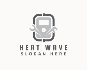 Wrench Heat Meter logo design