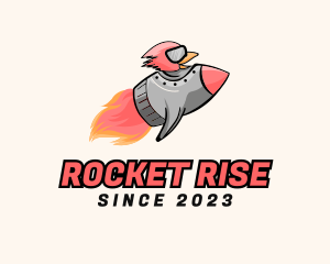 Flying Rocket Rooster logo design