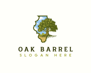 Illinois White Oak Tree logo design