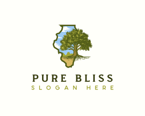 Illinois White Oak Tree logo design