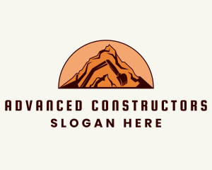 Mountain Construction Excavator logo design