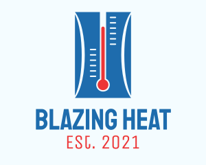 Heating Cooling Thermometer logo design