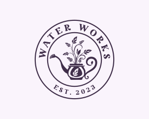 Gardener Watering Pot logo design