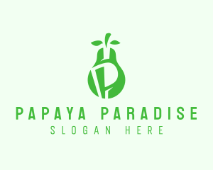 Green Pear Letter P  logo design