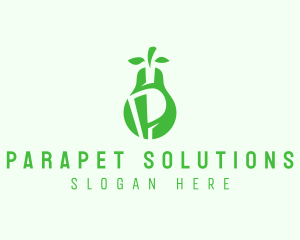 Green Pear Letter P  logo design