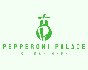 Green Pear Letter P  logo design