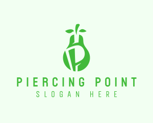 Green Pear Letter P  logo design