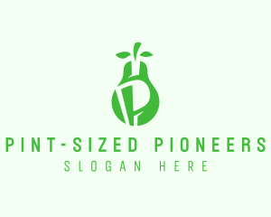 Green Pear Letter P  logo design