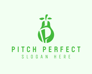 Green Pear Letter P  logo design