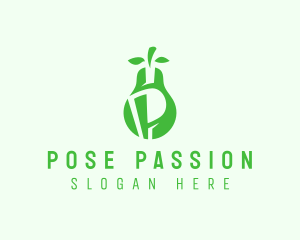 Green Pear Letter P  logo design