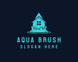 House Water Droplet logo design