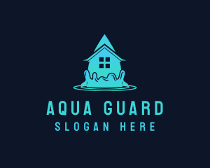 House Water Droplet logo design