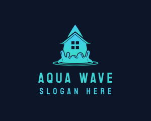 House Water Droplet logo design