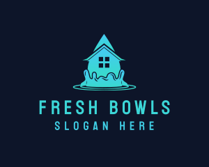 House Water Droplet logo design