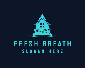 House Water Droplet logo design