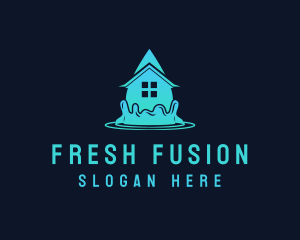 House Water Droplet logo design