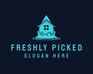 House Water Droplet logo design