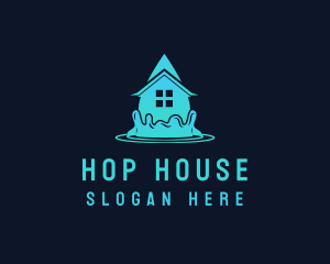 House Water Droplet logo design