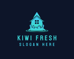 House Water Droplet logo design