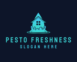 House Water Droplet logo design