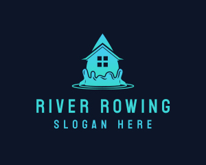 House Water Droplet logo design