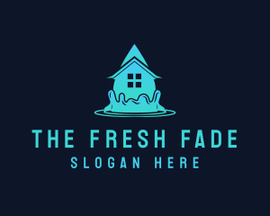 House Water Droplet logo design