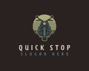 Sunset Motorbike Race logo design