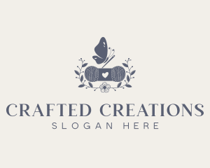 Butterfly Wreath Seamstress logo design