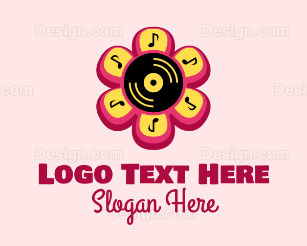 Flower Vinyl Record Logo