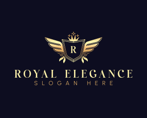 Royal Shield Wings logo design