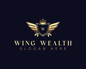 Royal Shield Wings logo design