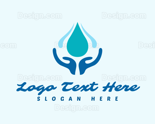 Hand Wash Water Droplet Logo