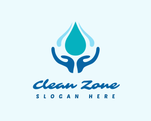 Hand Wash Water Droplet logo design