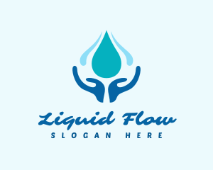 Hand Wash Water Droplet logo design