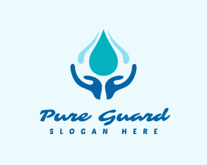 Hand Wash Water Droplet logo design