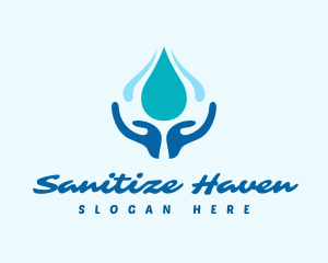 Hand Wash Water Droplet logo