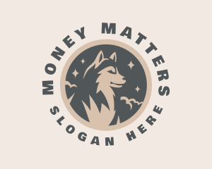 Starry Night Moon Wolf logo