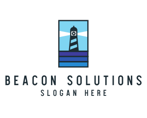 Seaside Lighthouse Beacon logo design