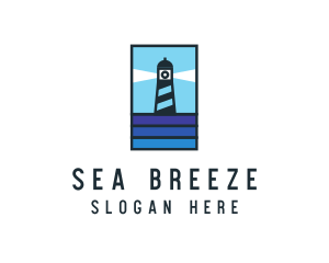 Seaside Lighthouse Beacon logo design