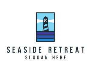 Seaside Lighthouse Beacon logo design