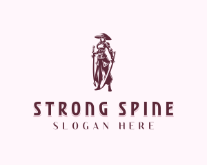 Female Sword Warrior logo design