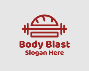 Burger Dumbbell Weights logo design