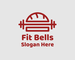 Burger Dumbbell Weights logo design